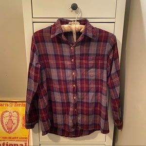 Brandy Melville Plaid Flannel Button-Down Shirt